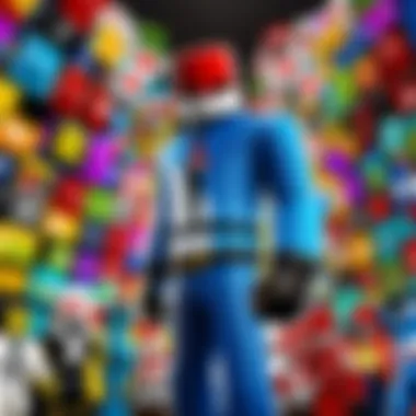 In-game avatars using Robux to purchase items.