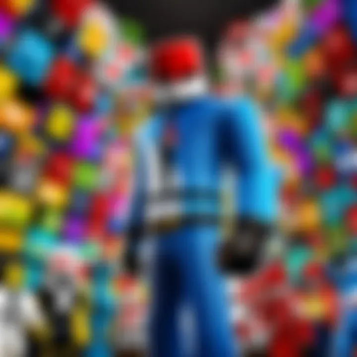 In-game avatars using Robux to purchase items.
