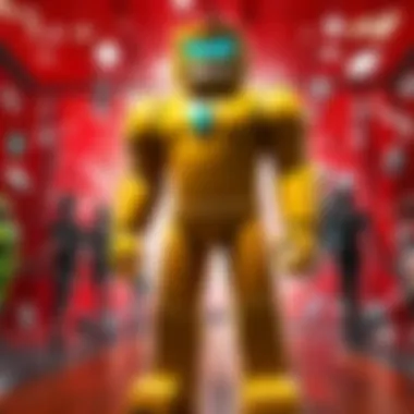 Creative virtual landscape in Roblox showcasing various game features.