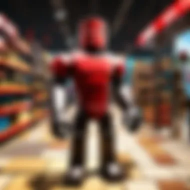 Dynamic Roblox Marketplace A vibrant marketplace in Roblox showcasing various digital assets available for trade.
