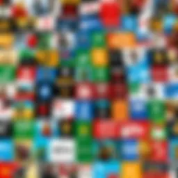 An assortment of Robux gift cards displayed on a table