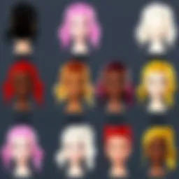 A vibrant display of various Wondergirl Hair styles in Roblox showcasing creativity and customization.